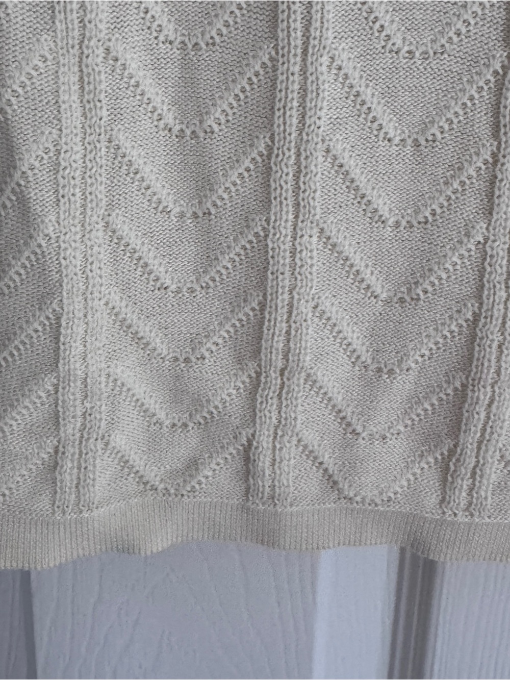 Tahari Cream Short-Sleeve Cable Knit Polo Sweater - Picture 6 of 13
